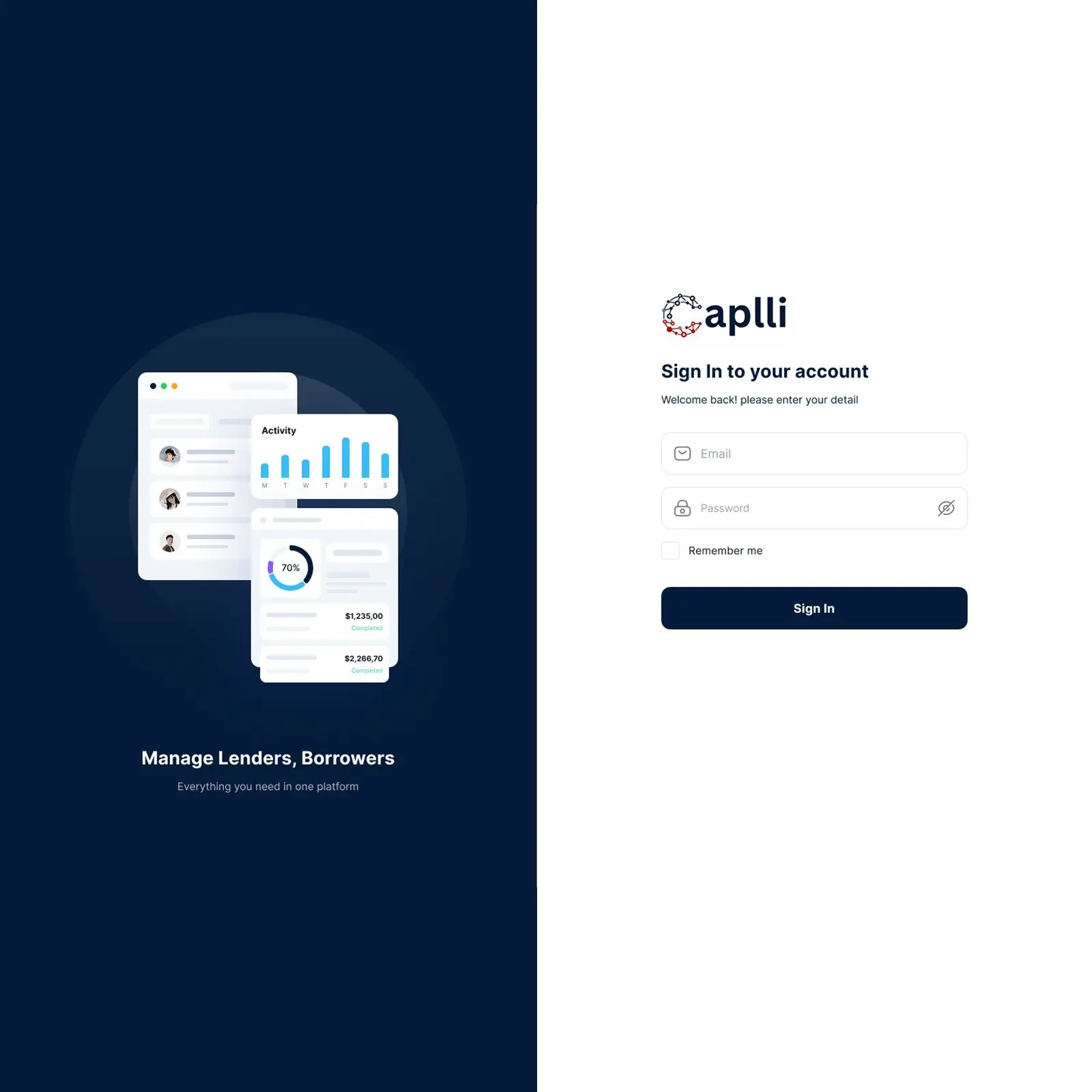 Cappli Loan Tracking Web Application