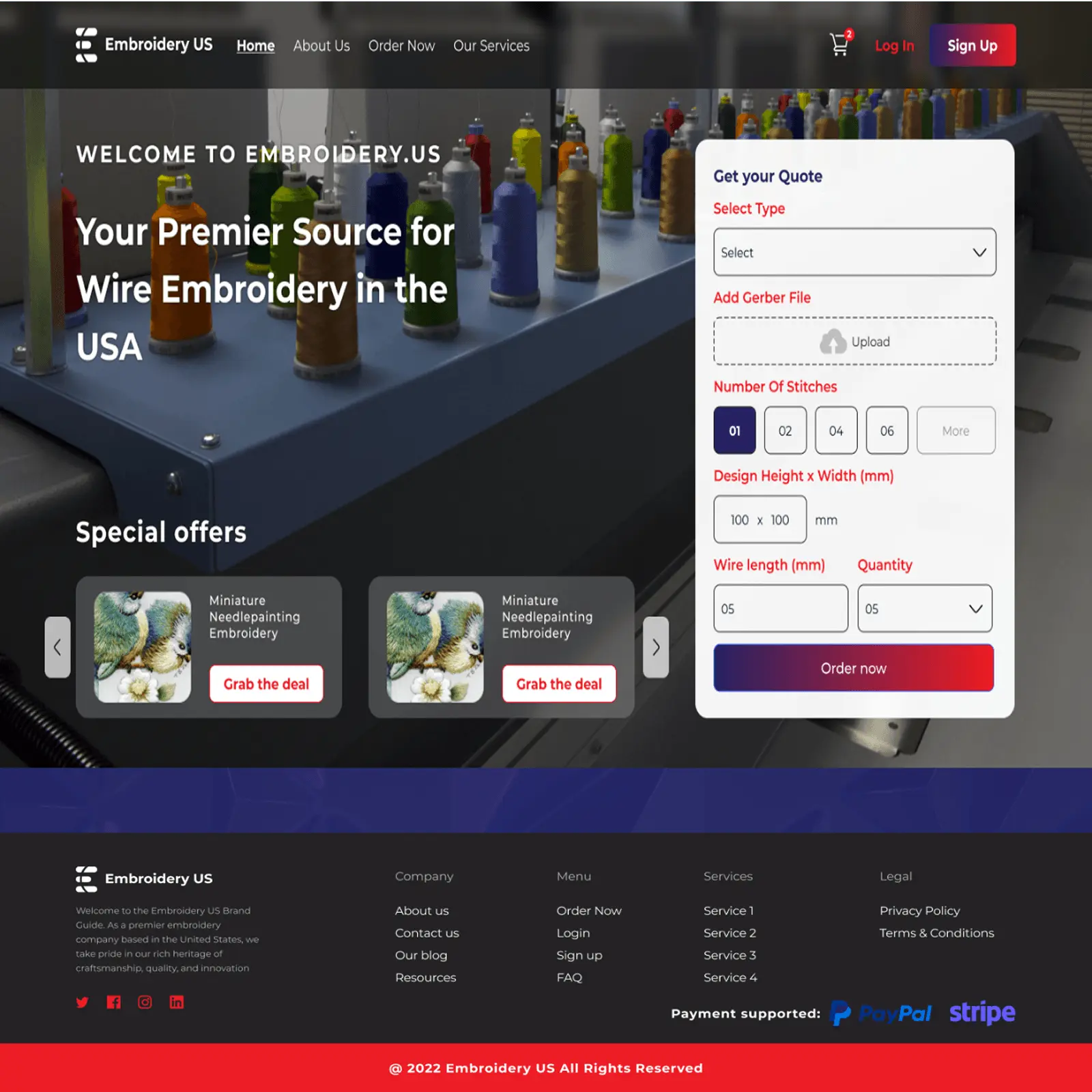 Embroidery E-Commerce Website